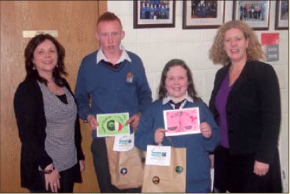 Fairtrade Limerick Christmas Card Competition winners with Ms O'Connor and Ms Gavin