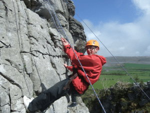 Abseiling on the First Year Trip to Burren