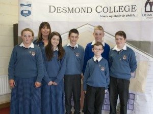 Desmond College Student Awards 2014 : 1st year and second year students with deputy principal Elizabeth Cregan