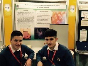 Desmond College Students Enjoying the BT Young Scientist : An Innovative device that recycles water from the milking machine making it safe for cattle consumption