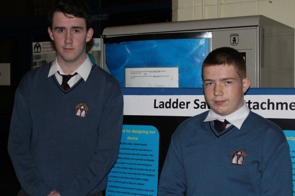 Liam Dowling and Conor Leahy with their Technology Project on Ladder Safety