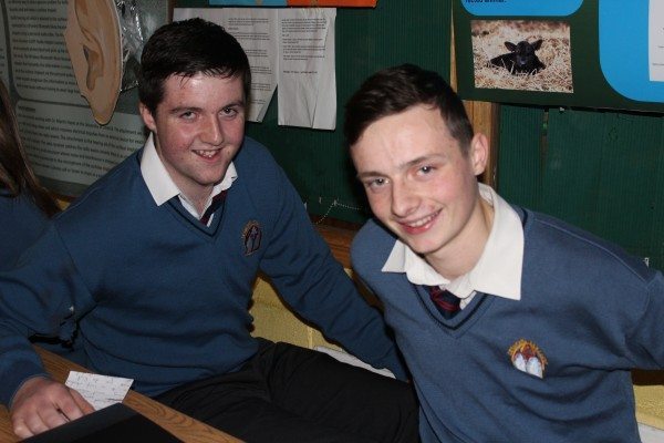 Padraig Collins and Chris Scannell with their project Colostrum and Calf Management