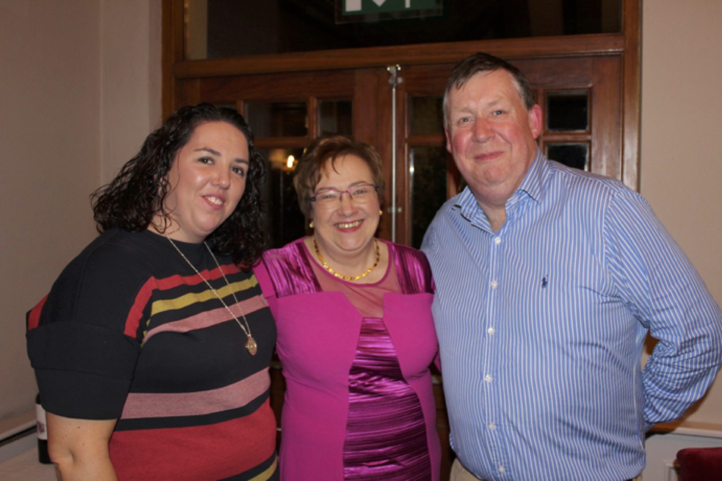 Feb 2017: Carol Liston and Donal Enright pictured with Carmel Harnett at her Retiremnt Party which took place in the Devon Inn