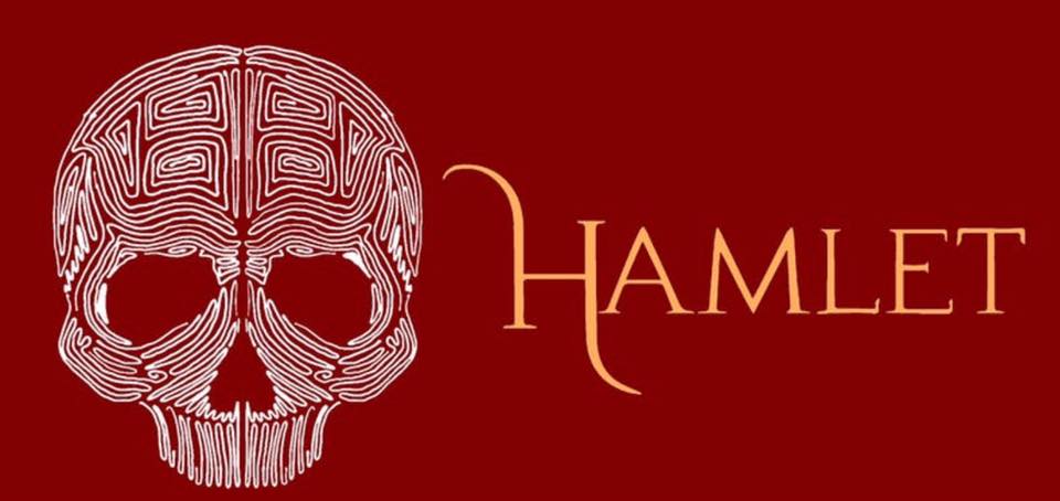 maze in shape of a skull and the word HAMLET on red background